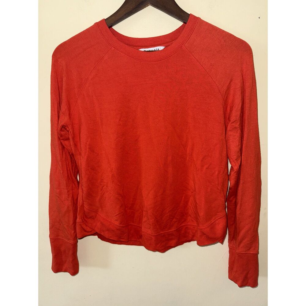 Athleta Mindset Sweatshirt Orange Modal Nirvana Crewneck Pullover XS